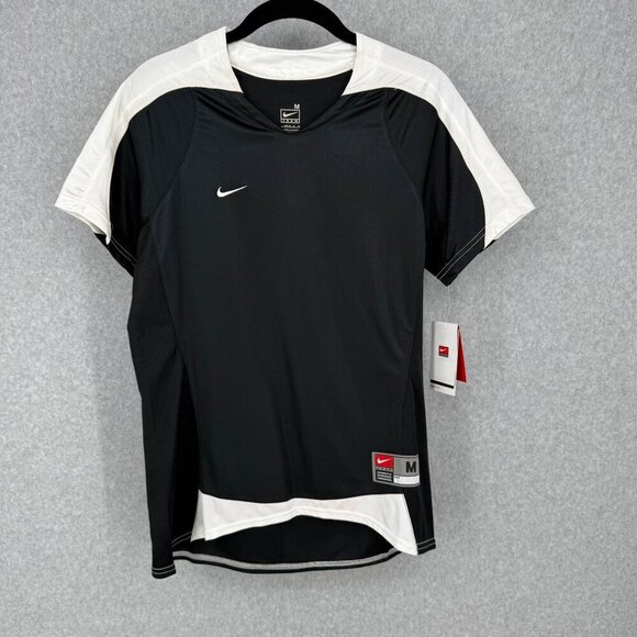 Nike Womens US Team Game Soccer Jersey Size M Black White Short Sleeve Plain NWD - Picture 1 of 15